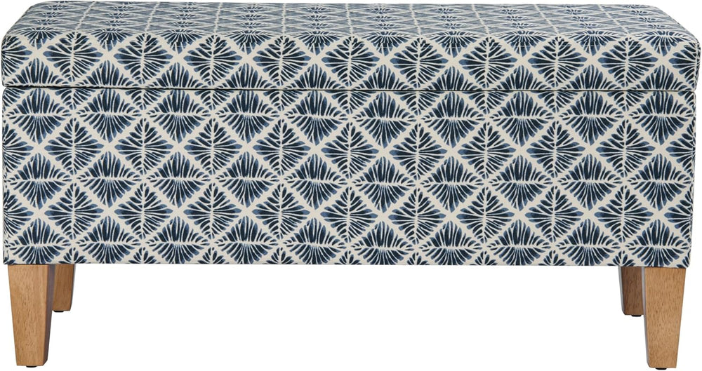 HomePop 36" Decorative Storage Bench - Blue Geometric Pattern