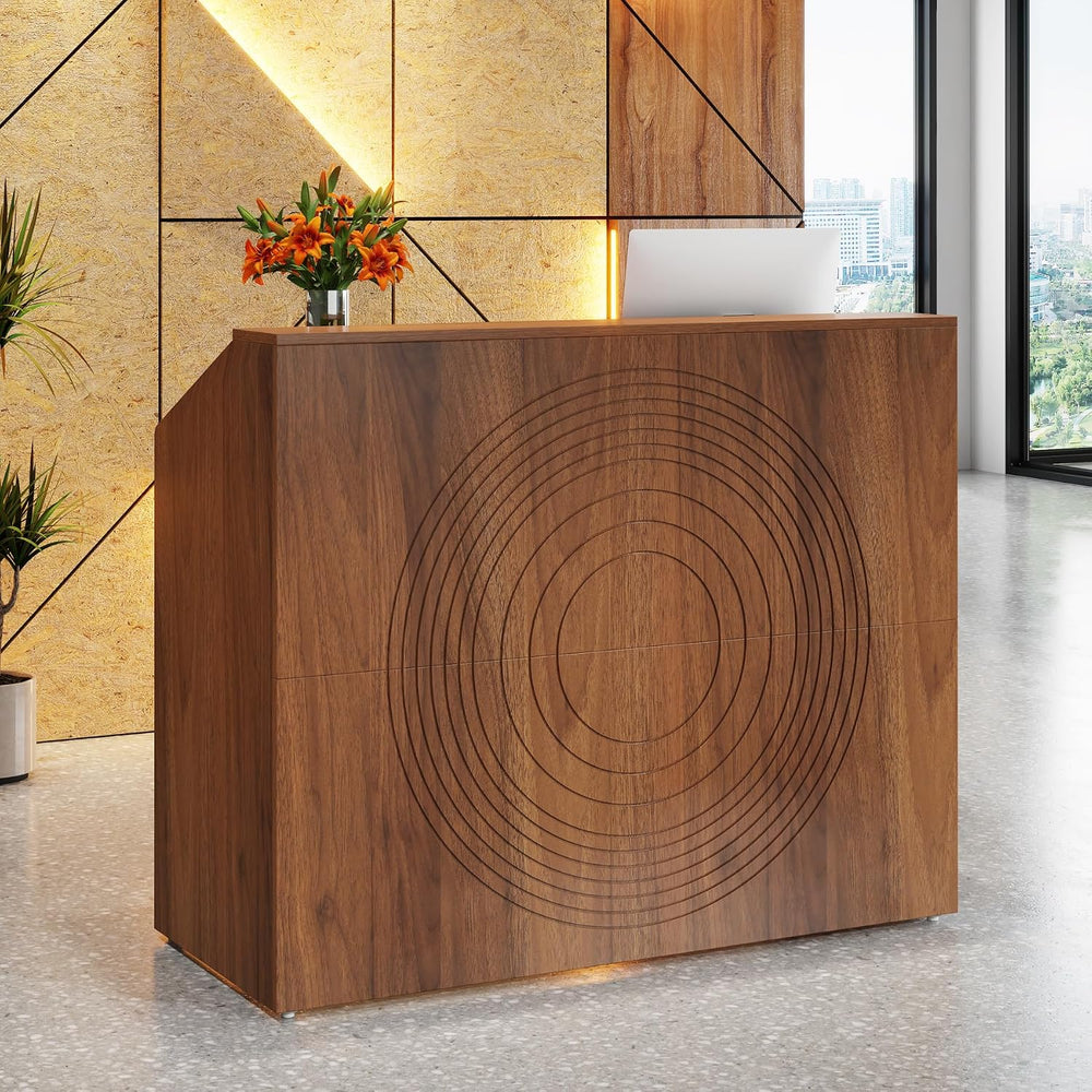 Tribesigns Reception Desk with Counter, Modern Front Desk Reception Room Tabl...