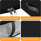 StorageRight Under Bed Storage Bins, 6-Pack 40L Foldable Fabric Storage Bags with Transparent Window, Breathable Organizer for Clothes/Blanket/Comforter/Quiltr, Black