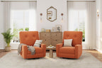 Garvee Nursery Recliner Chair, 360° Swivel Rocking Glider Chair for Adults with Adjustable Backrest & Footrest, Upholstered Armchair for Living Rooms, Bedrooms, Apartments, Orange