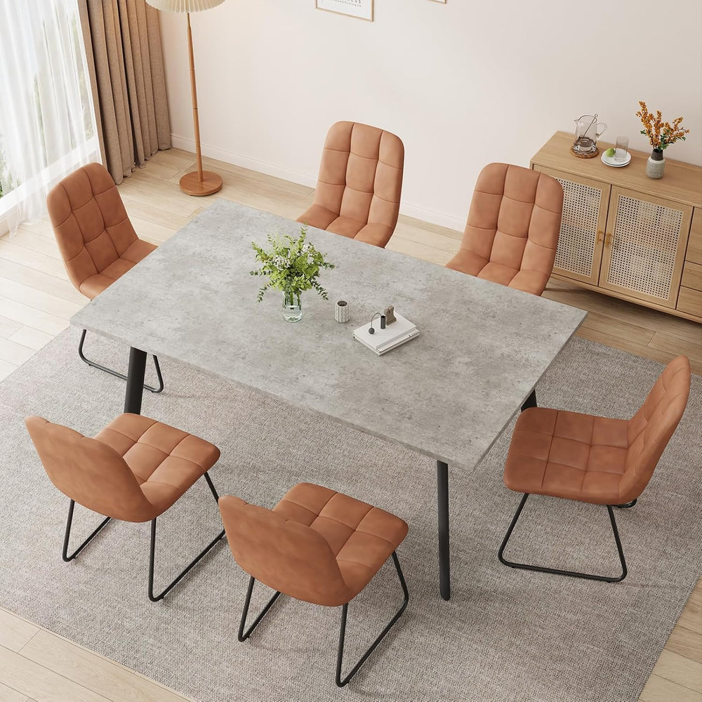 ZckyCine 46.5" Modern Grey Dining Table Set for Small Spaces, 5-Piece Se...