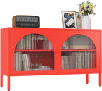 Metal Storage Cabinet with Doors and Shelves,2 Door TV Stand,Accent Cabinet，Metal Locker&Sideboard Buffet Cabinet&Bookshelf&Cupboard for Home,Office,Living Room