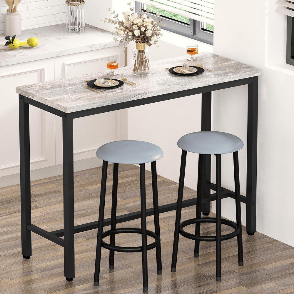 AWQM 39.3" Bar Table Set of 3, Pub Height Table and Chairs Set of 3 with...