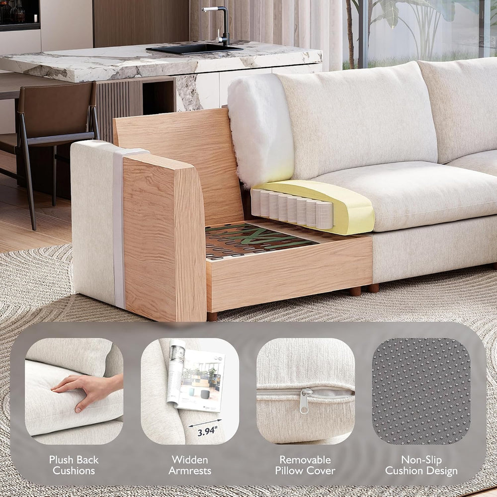 Ihanherry 152" Oversized Modular Sectional Sofa, Modern U Shaped Cloud C...