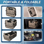 Deosk Car Trunk Organzier for suv,Car Organziers and Storage with 6 Big Pocket for Women/Men 50L Waterproof Polyester Trunk Organzier for Minivan/Truck(Medium,Leopard print)