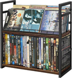 CD DVD Storage Rack - DVD Storage Case Holds 60 DVDs, Desktop or Closet DVD Stand, DVD Display for Blu-Ray | Video Game Cases | Papers | Cards
