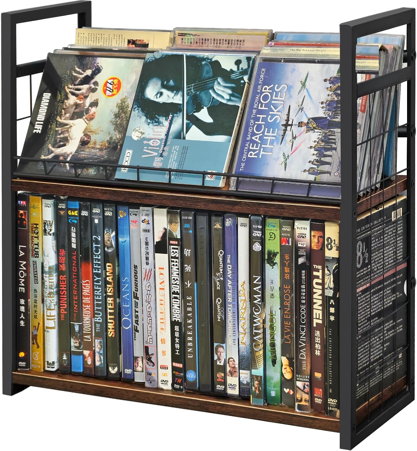 CD DVD Storage Rack - DVD Storage Case Holds 60 DVDs, Desktop or Closet DVD Stand, DVD Display for Blu-Ray | Video Game Cases | Papers | Cards