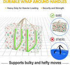 VENO 2 Pack Moving Bags and Large Christmas Storage Bins with lids. Alternative to Moving Boxes, Packing Supplies for College. Extra Large Heavy Duty Totes for Packaging (Jingle Mix, 2 Pack)