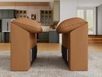 EASE MOOSE Armrest Module, Faux Leather Sectional Accessory, Brown
