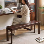 Dining Bench, Solid Wood Bench with Wide Seat, Mid Century Modern Bench, End of The Bed Bench, 47.2" L x 11" W x 16.5" H(Walnut)
