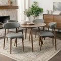 Dining Room Chairs Set of 4, Upholstered Farmhouse Dining Chairs, Modern Fabric Kitchen Chairs with Solid Wood Leg,Green