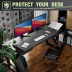 K KNODEL Large Office Leather Desk Mat, Mouse and Keyboard Pad, Computer and Laptop Mat, Desktop Protector and Cover, Writing Pad and Blotter (47.2"x17", Dark Gray)