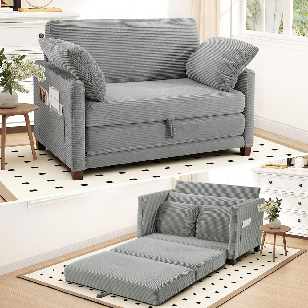 51" Convertible Loveseat Sofa Bed, 2-in-1 Folding Sofa Bed with 2 Pillow...