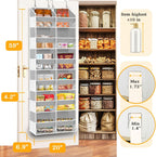 Over The Door Organizer 6 Tiers, Extra Large Behind Door Storage of 12 Compartments, 80 lbs Weight Capacity Hanging Storage Organizer with Clear Window Kids Toys,Shoes,Diapers,Room Storage,Light Grey