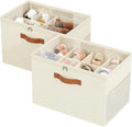 Shoe Organizer for Closet, 2 Pack Foldable Shoe Storage Organizer with Adjustable Dividers, Shoe Storage Box with Clear Cover, Fits up to 16 Pairs, Beige