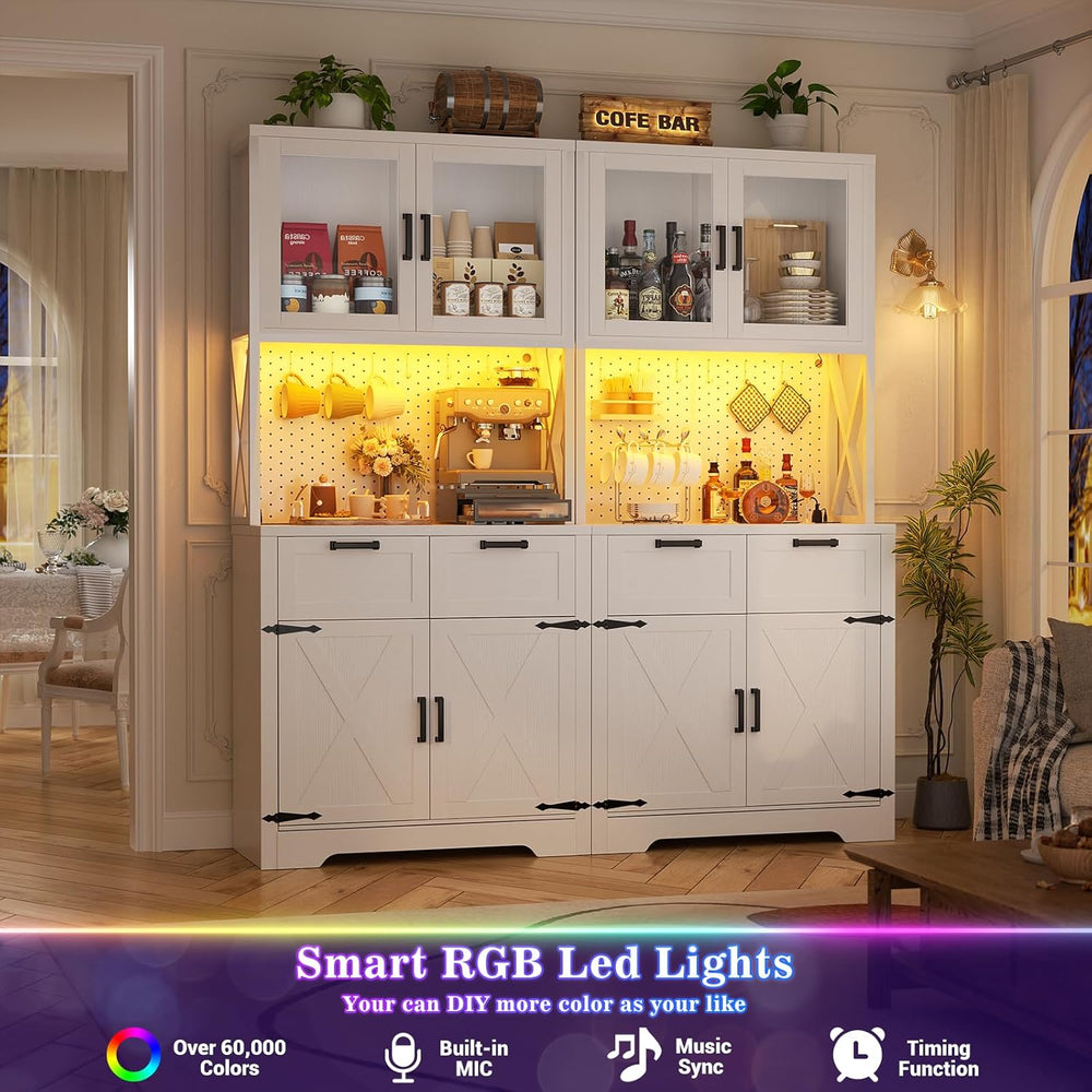 Unikito 71" Tall Kitchen Pantry Storage Cabinet with LED Light & Out...
