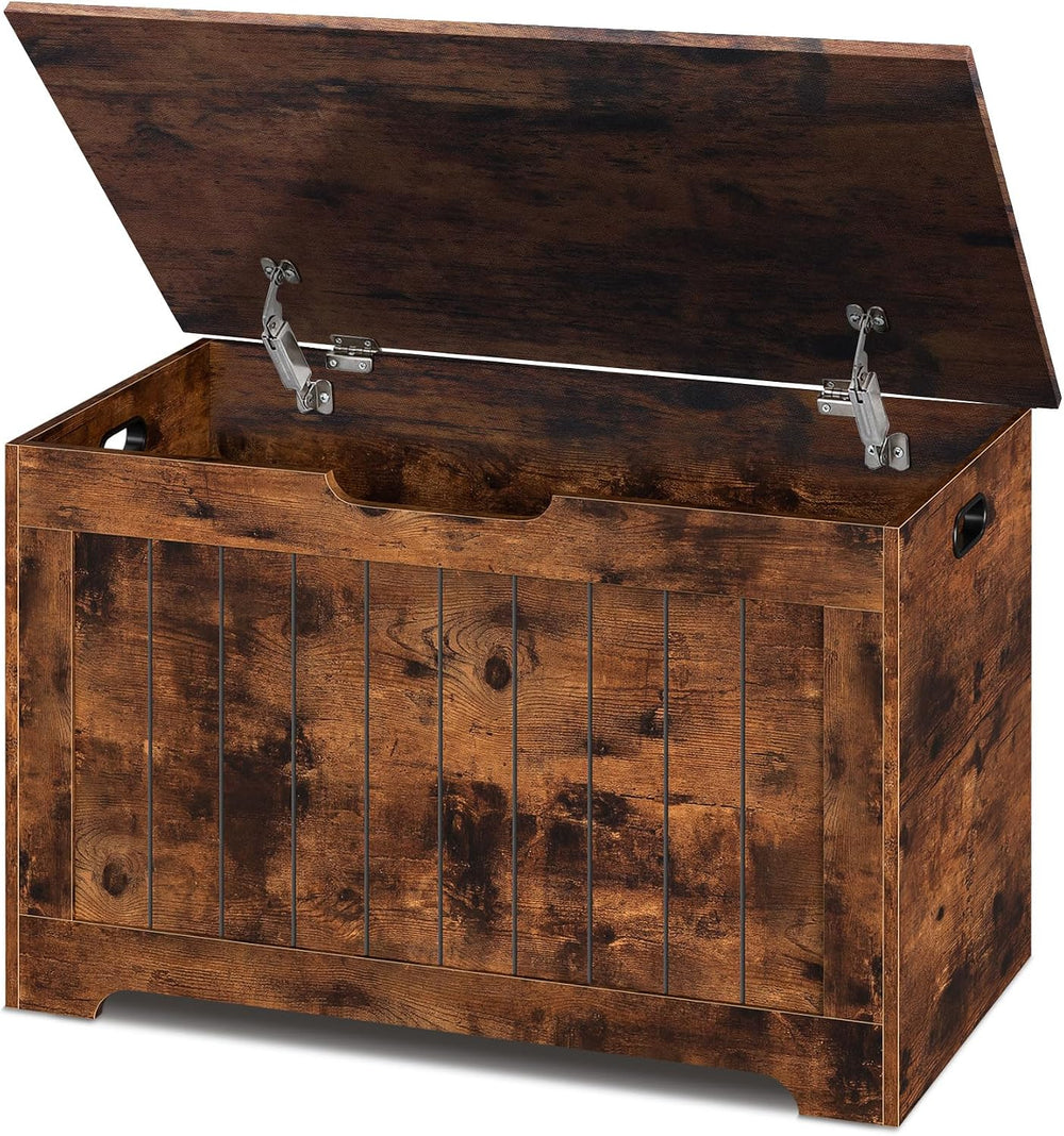 SUPER DEAL Storage Chest, 30 inches Chest Box Organizer with 2 Safety Hinges,...