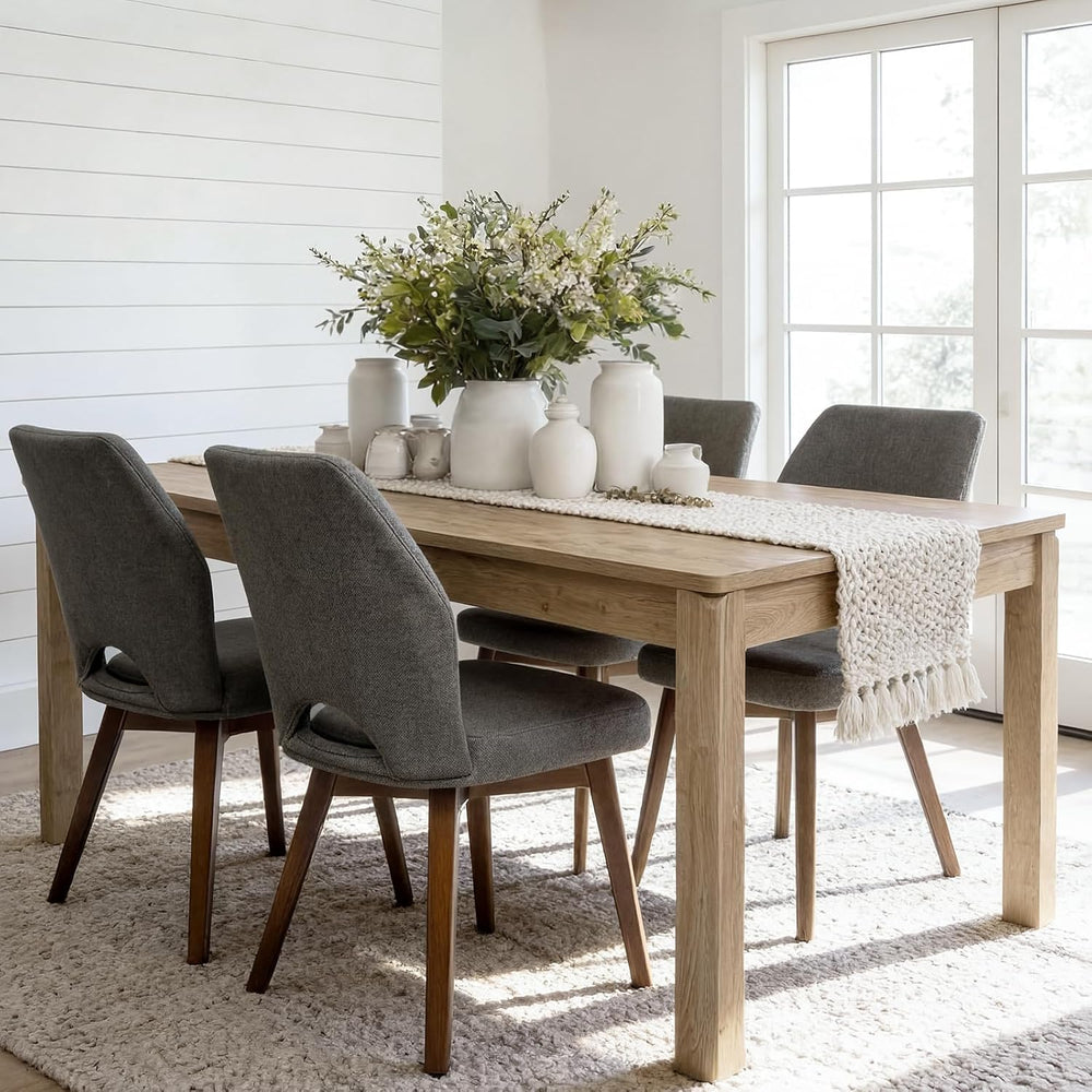 Farmhouse Dining Table for 6, Rectangle Dining Table, Kitchen Table Oak | Lar...