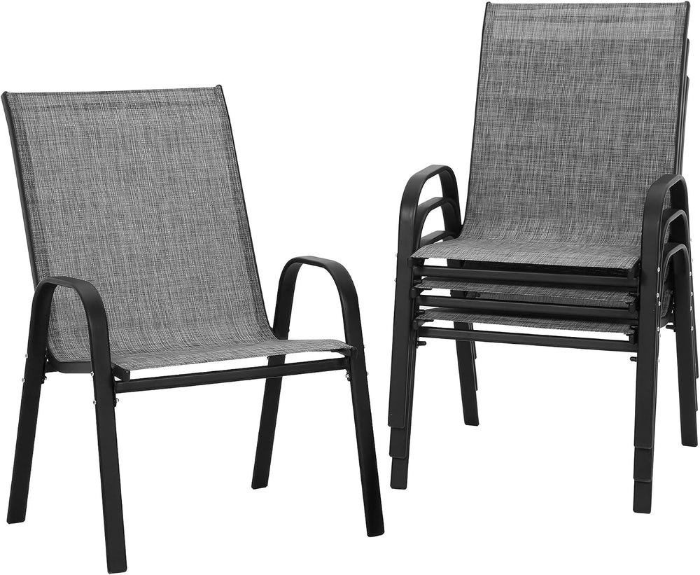 PIZZELLO Patio Chairs Set of 4, Outdoor Stackable Dining Chairs