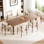 Wooden Dining Chair Set of 2, Modern Dining Chairs with with Curved Back, Fabric Upholstered Kitchen Dining Room Chairs with Adjustable Legs for Farmhouse Dining Living Room,Beige