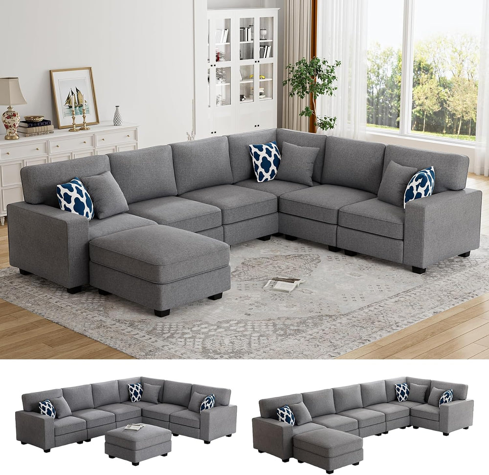 Legend Vansen Oversized Modular Sectional Sofa,U/L‑Shaped Reversible Couch wi...