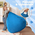 HABUTWAY 2 FT Bean Bag Chair,Giant Bean Bag Chairs,Big Bean Bags with Memory Foam Filled, Large Beanbag Chairs with Soft Corduroy Cover-Blue