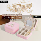 Birthday Gifts For Women, Initial Jewelry Box, Travel Jewelry Case, Gifts for Wife Girlfriend, Small Travel Jewelry Organizer, Gift for Girls, Graduation Gifts for Her, Bridesmaid Gifts