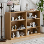 41" Wooden Bookshelf, 2 Shelves Bookcase, Modern Bookshelf with Adjustable Shelf for Home Office, Study Room, Oak