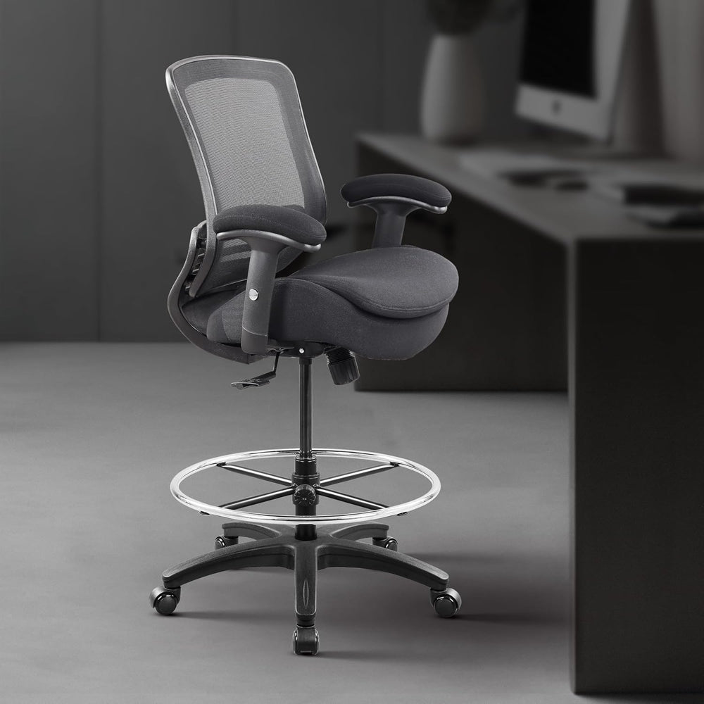BOLISS 400lbs Ergonomic Office Drafting Chair Mid Mesh Back for Height Adjust...