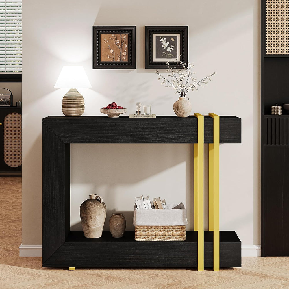 iPormis 42.5-Inch Console Table for Entryway, 2-Tier Sofa Table Behind Couch,...