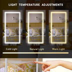 LAVIEVERT Jewelry Armoire with LED Lighted Mirror, Wall/Door Mounted Frameless Mirror with 3 Color Lights, Lockable Jewelry Cabinet Hanging Jewelry Organizer with 2 Drawers - Black
