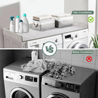 Washer Dryer Countertop with 2 Pack Storage Baskets, Wood Washer and Dryer Countertop with Non-Slip Pads/Edge Rails for Laundry Room Storage and Organization, 27.5" W x 54" L(Light Grey Marble)