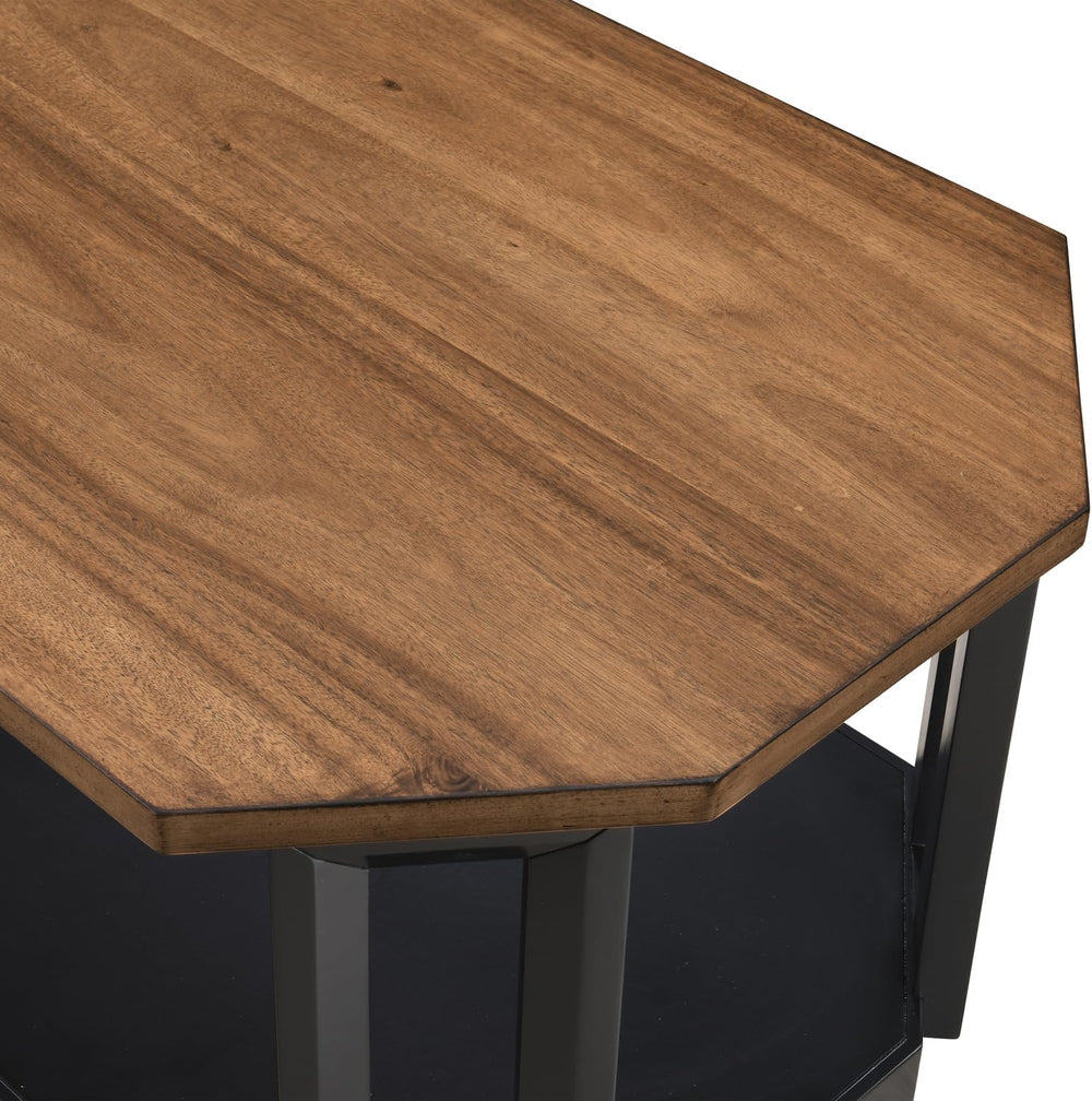 New Classic Furniture Decker 3-Piece Wood Occasional Table Set in Black/Brown