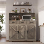 Farmhouse Sideboard Buffet with Microwave Stand,Varied Storage with Drawers and Cabinets, Easy Assembly, Versatile Use for Kitchen and Living Room