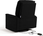 Storkcraft Santos Deluxe Power Recliner Swivel Glider, Black Boucle | Premium Electronic Power Recliner for Nursery, Includes Dual-USB Charging Port with USB-A & USB-C, Glider Rocking Chair