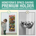 Honeyera The Original Storage for Stuffed Animals, Over Door Organizer for Stuffies, Baby Accessories, Toy Plush organizer, Breathable Hanging Storage Pockets Big Girls Toddler Large Bag (rainbow)