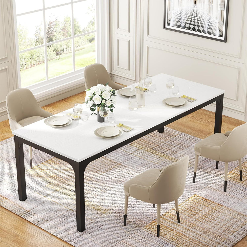 Tribesigns Dining Table for 6-8 People, 78-Inch Long Narrow Rectangular Dinne...