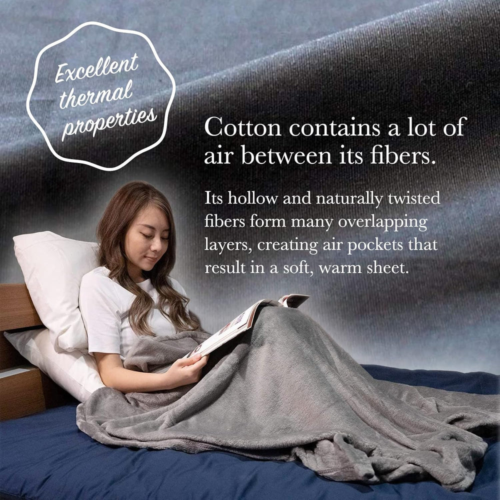FULI 100% Cotton Zippered Futon Cover, Shikibuton, Queen, Dark Gray | Japanes...