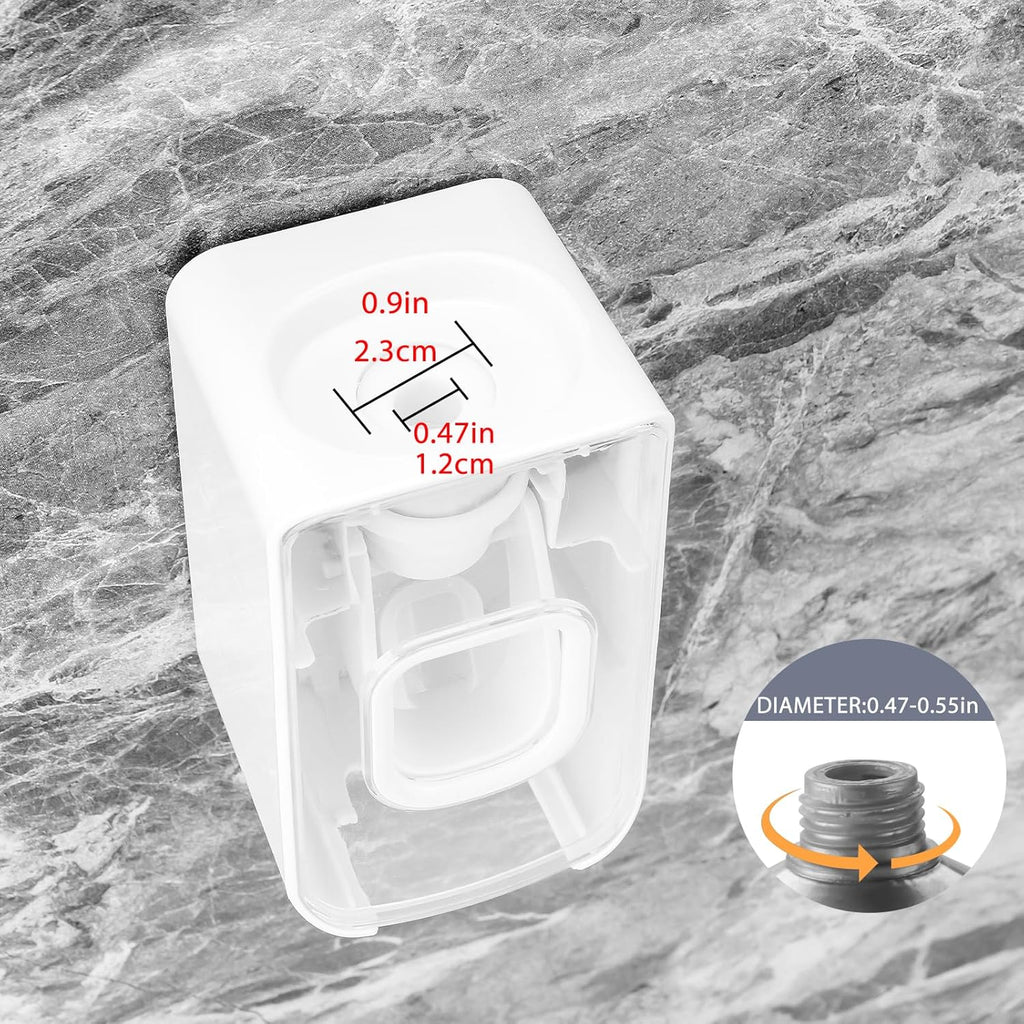 2 Slot Toothbrush Holder and Toothpaste Dispenser Wall Mounted, Automatic Toothpaste Squeezer, 2 in 1 Tooth Brush Toothpaste Organizer for Shower (Clear 2Pack)