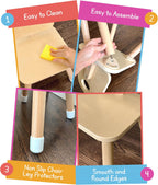 7 Days of Play Set of 2 Wooden Kids Chairs for Home, Classroom, Preschool, Daycare, Playrooms (Ages 2+)