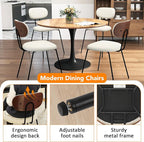 LSSPAID Dining Chairs Set of 4, Linen Fabric Upholstered Dining Room Chairs with Walnut Bentwood Back, Mid-Century Modern Kitchen Chairs with Adjustable Feet Pads, Beige
