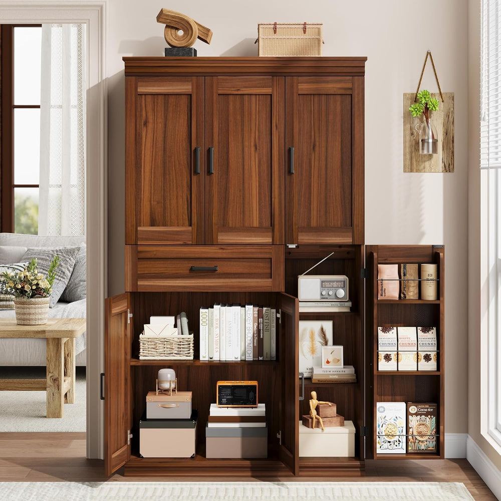 Garvee 70" Tall Kitchen Pantry Storage Cabinet, Modern Kitchen Hutch Cab...