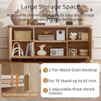 Farmhouse 55" Entertainment Center, Natural Oak Tv Stand with Adjustable Shelves & 2 Door Storage,Wood Media Console Cabinet for TVs Up to 65 inches, Rustic Tv Stands for Living Room,Bedroom