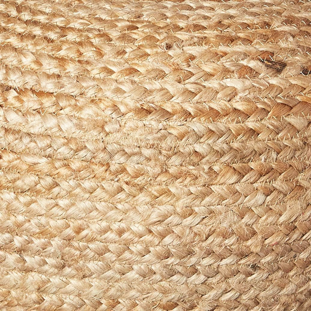 Decor Therapy Round Pouf Ottoman Footrest, Natural Jute Woven, Boho Pouf, Bohemian Style Casual Seating for Living Room, Bedroom, Patio Decor 19"x 19"x 10.5"