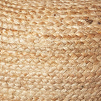 Decor Therapy Round Pouf Ottoman Footrest, Natural Jute Woven, Boho Pouf, Bohemian Style Casual Seating for Living Room, Bedroom, Patio Decor 19"x 19"x 10.5"