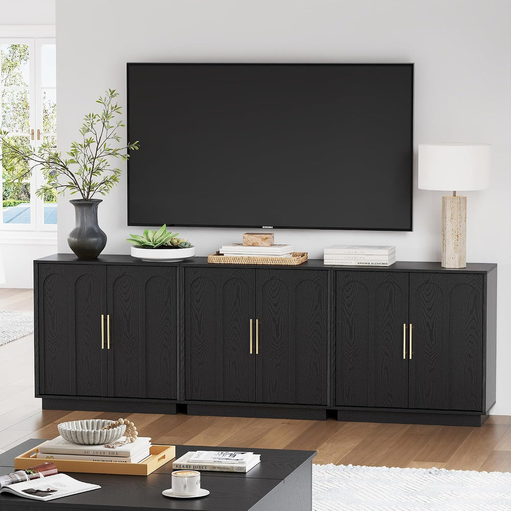 FORTUNETEC 31.5" Modern Sideboard Buffet Cabinet with Storage, Black