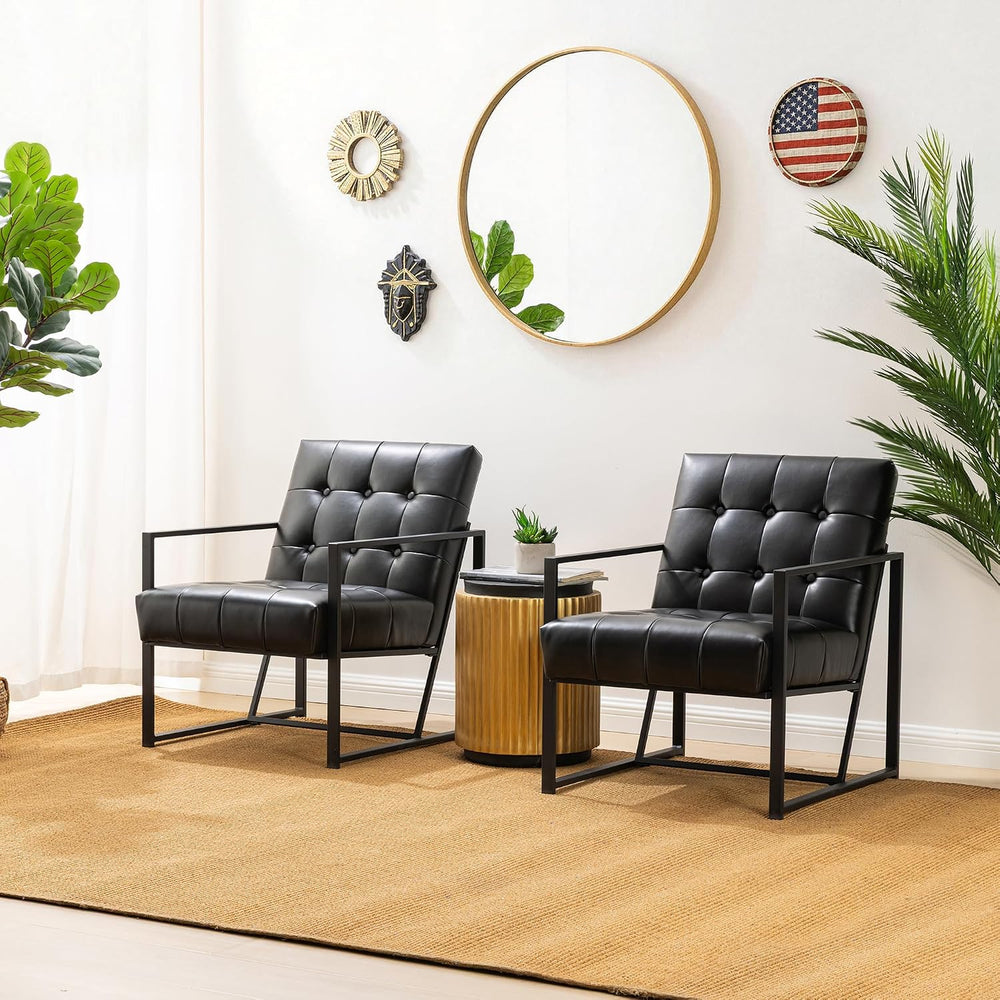 Glitzhome Mid Century Modern Accent Chair, Comfy Living Room Chair with Durab...