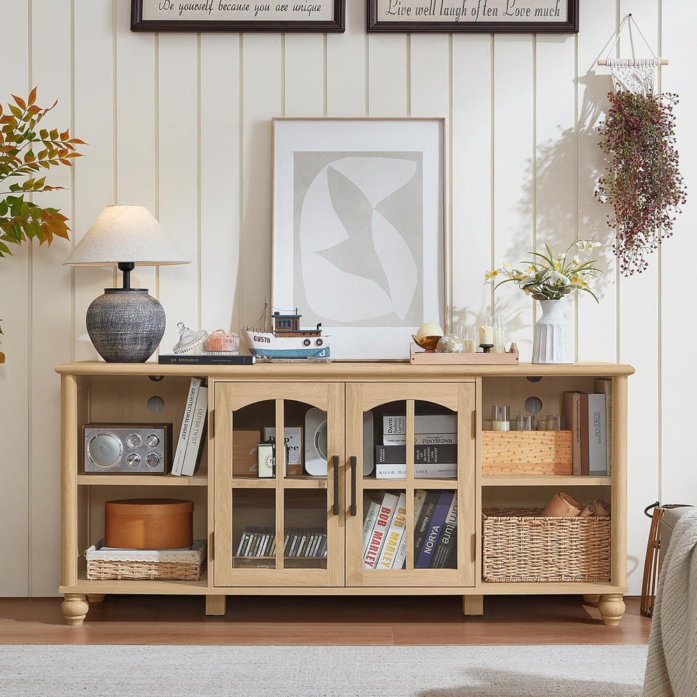 RWYHG Farmhouse TV Stand for 60 in TV, Entertainment Center for Living Room |...