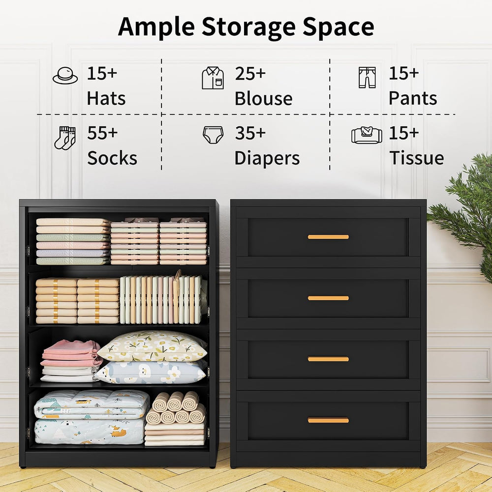 Baborokic Metal Dresser for Bedroom,Steel Chest Drawer Bedroom,4-Drawer Close...