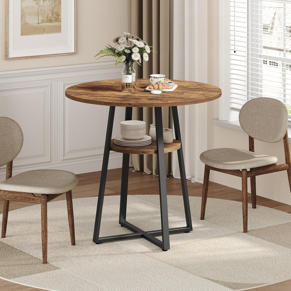 MAHANCRIS 31.5" Round Dining Table for 2-4, Farmhouse Kitchen Table with...